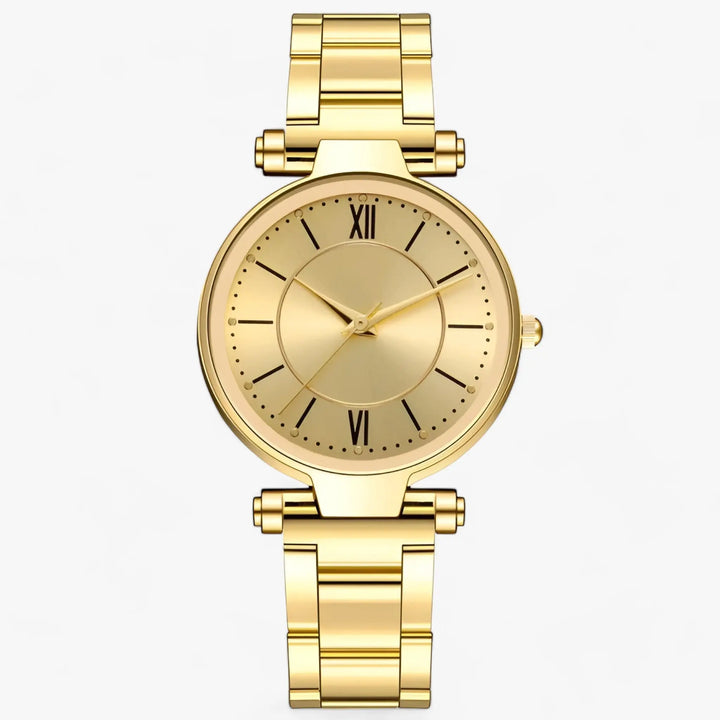 Exquisite runde Edelstahl-Uhr mit elegantem Design für Damen Mivona