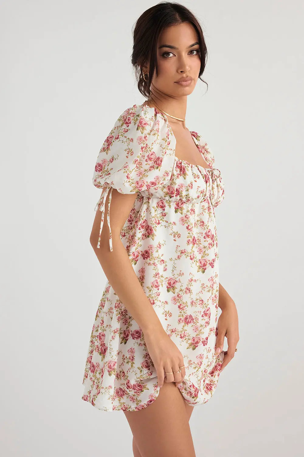 Minikleid mit Rosenmuster für Frauen Mivona