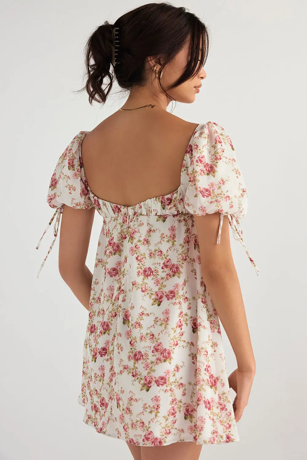 Minikleid mit Rosenmuster für Frauen Mivona