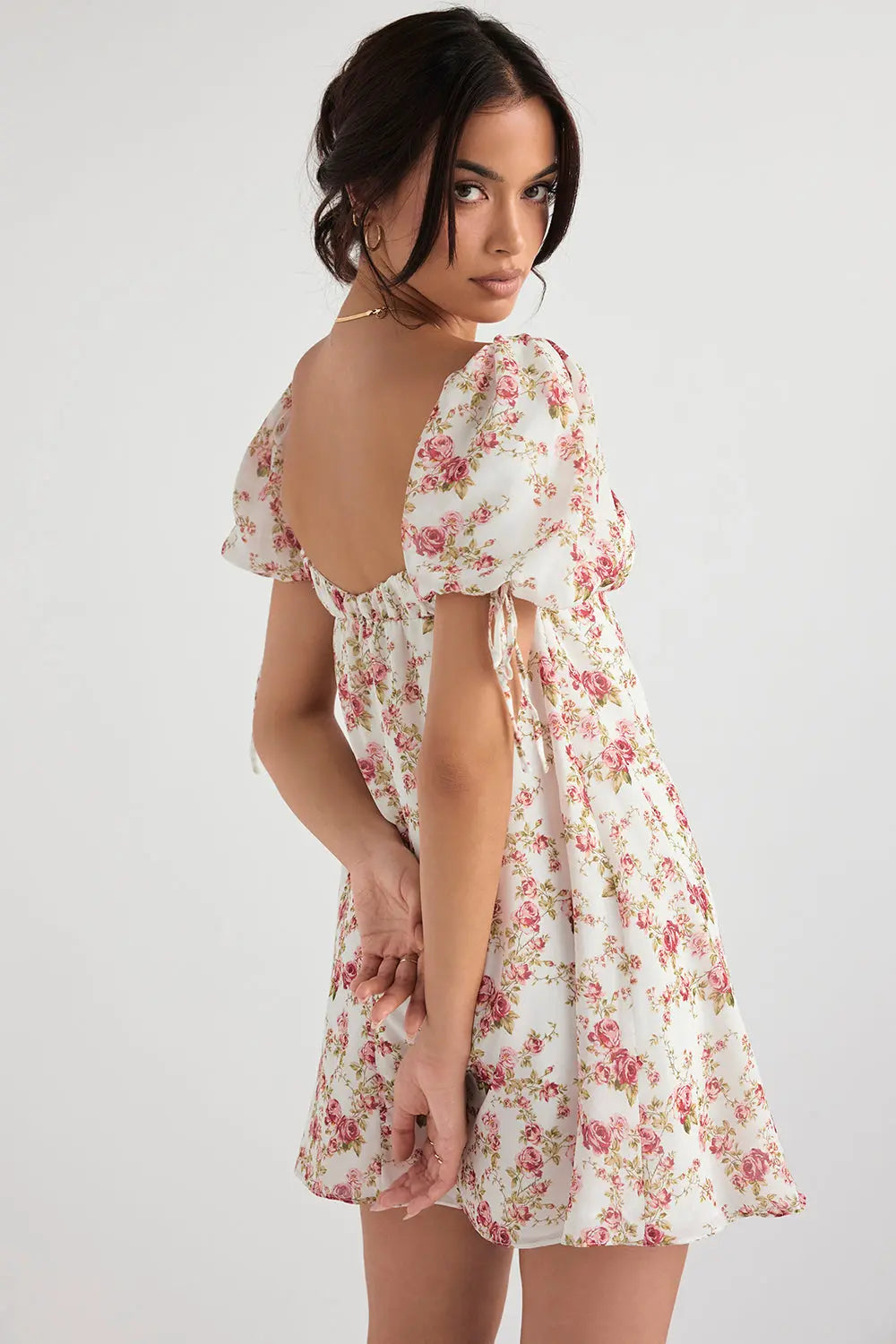 Minikleid mit Rosenmuster für Frauen Mivona