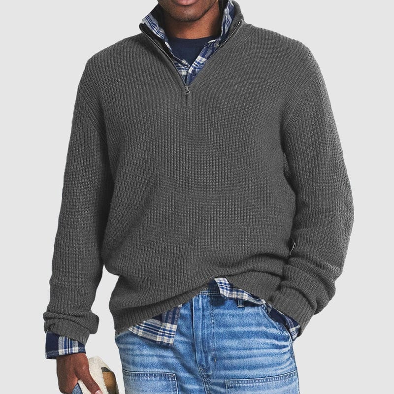 Herren-Strickpullover mit halbem Reißverschluss Mivona