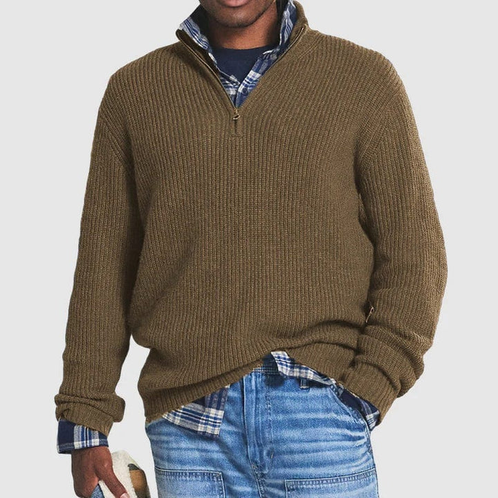 Herren-Strickpullover mit halbem Reißverschluss Mivona