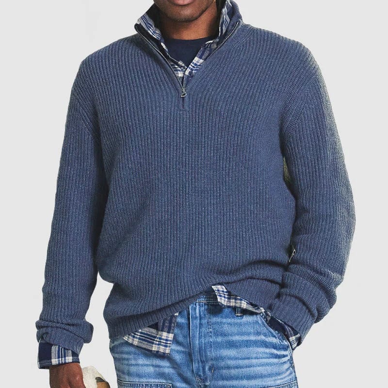 Herren-Strickpullover mit halbem Reißverschluss Mivona