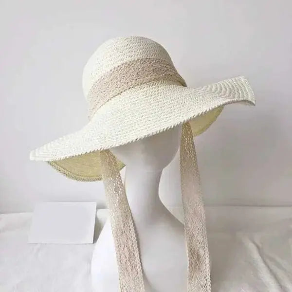 Strandhut mit eleganter Spitzen Schleife für Frauen Mivona
