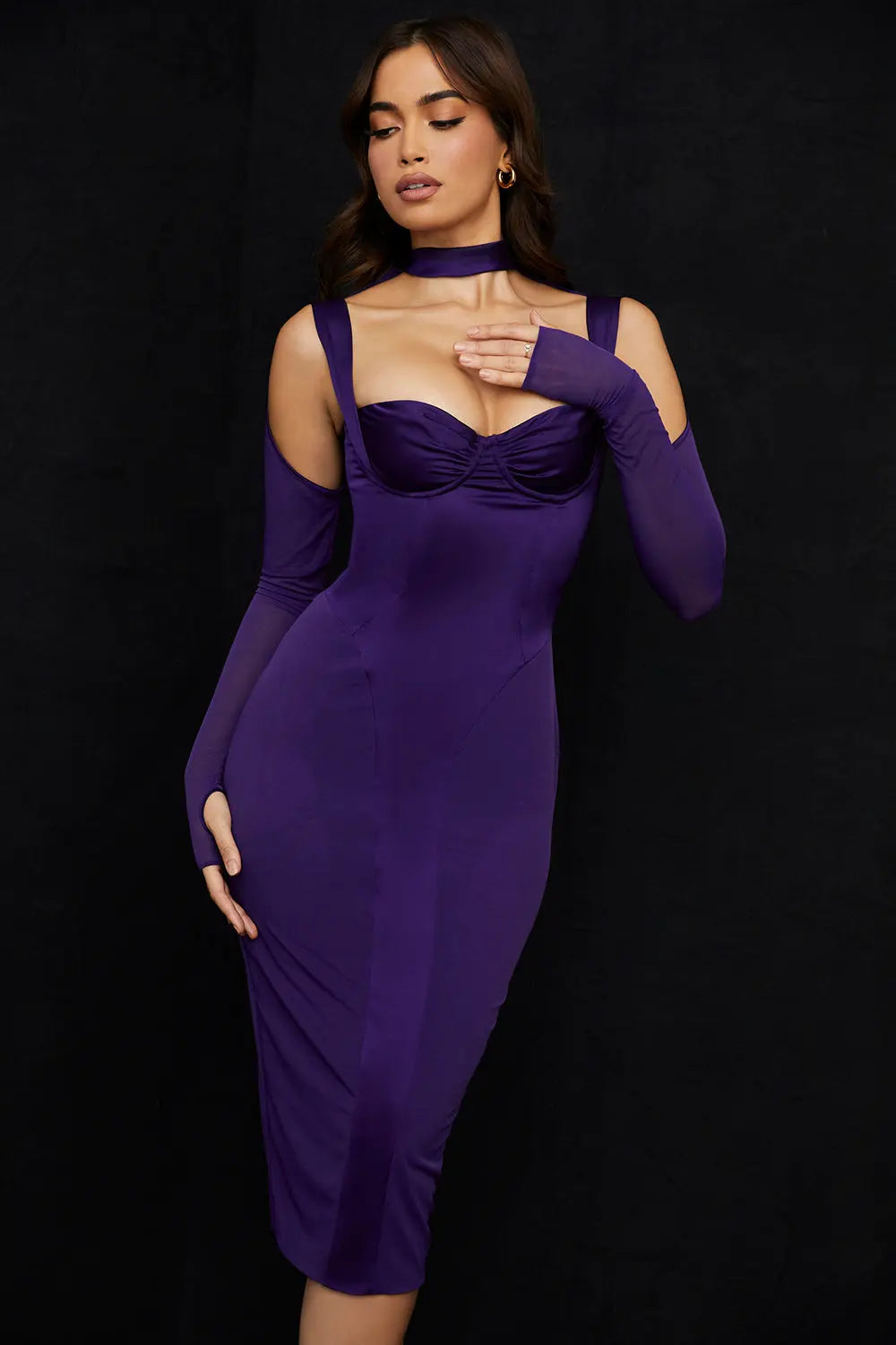 Midikleid mit Korsett Design für Skulpturale Eleganz für Frauen Mivona