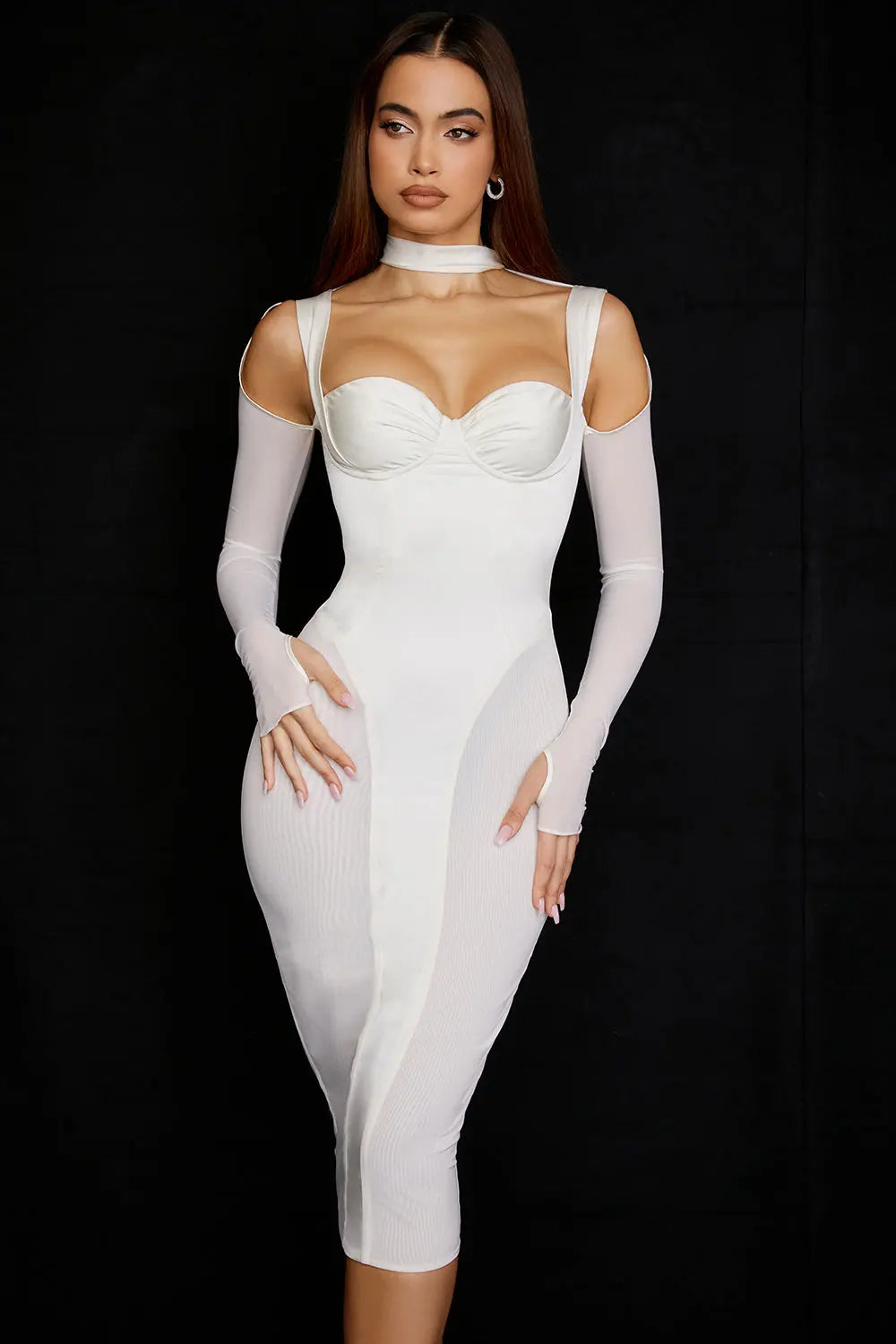 Midikleid mit Korsett Design für Skulpturale Eleganz für Frauen Mivona