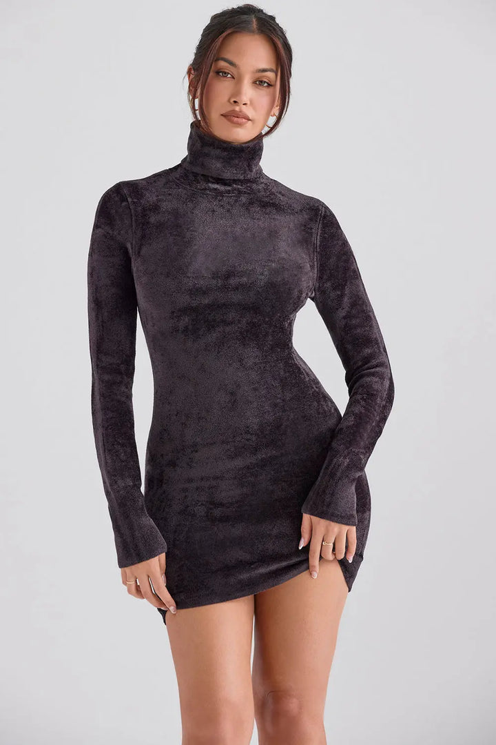Minikleid aus Chenille in Fawn mit Weicher Textur für Frauen Mivona