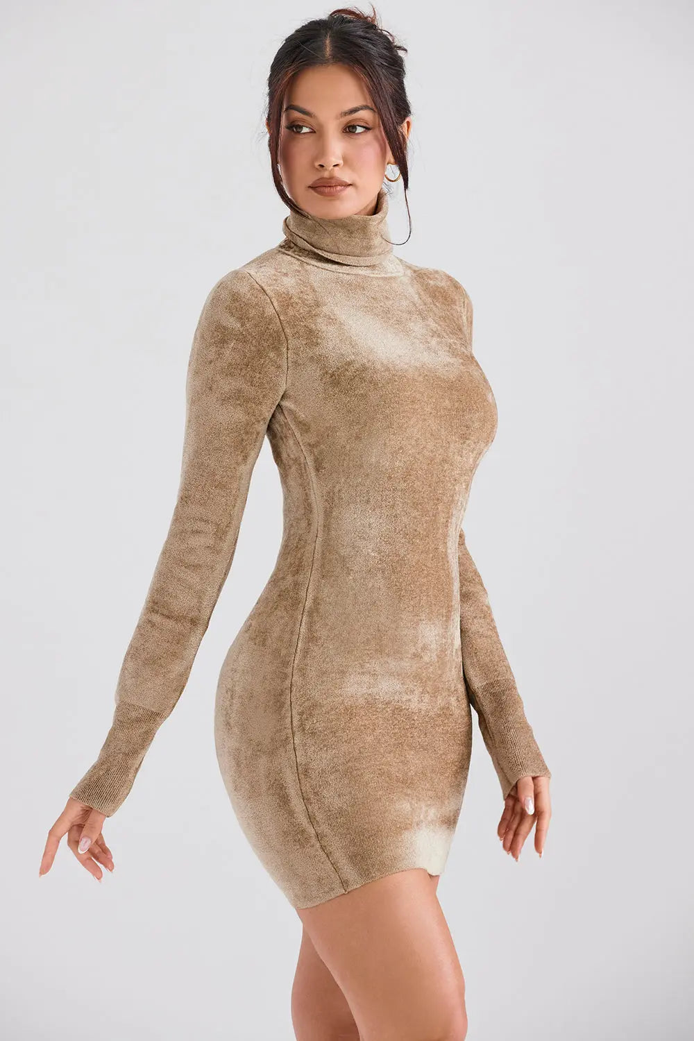 Minikleid aus Chenille in Fawn mit Weicher Textur für Frauen Mivona