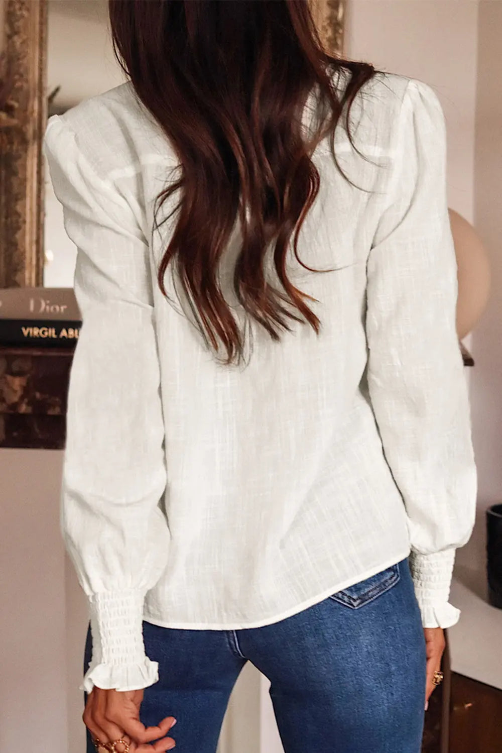 Besticktes Langarmshirt mit floralen Details Für Frauen Mivona